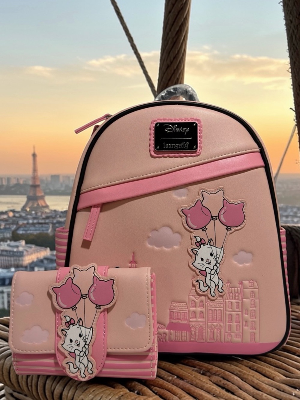 Disney Marie Balloons Loungefly Backpack & Wallet Set NWT Aristocats